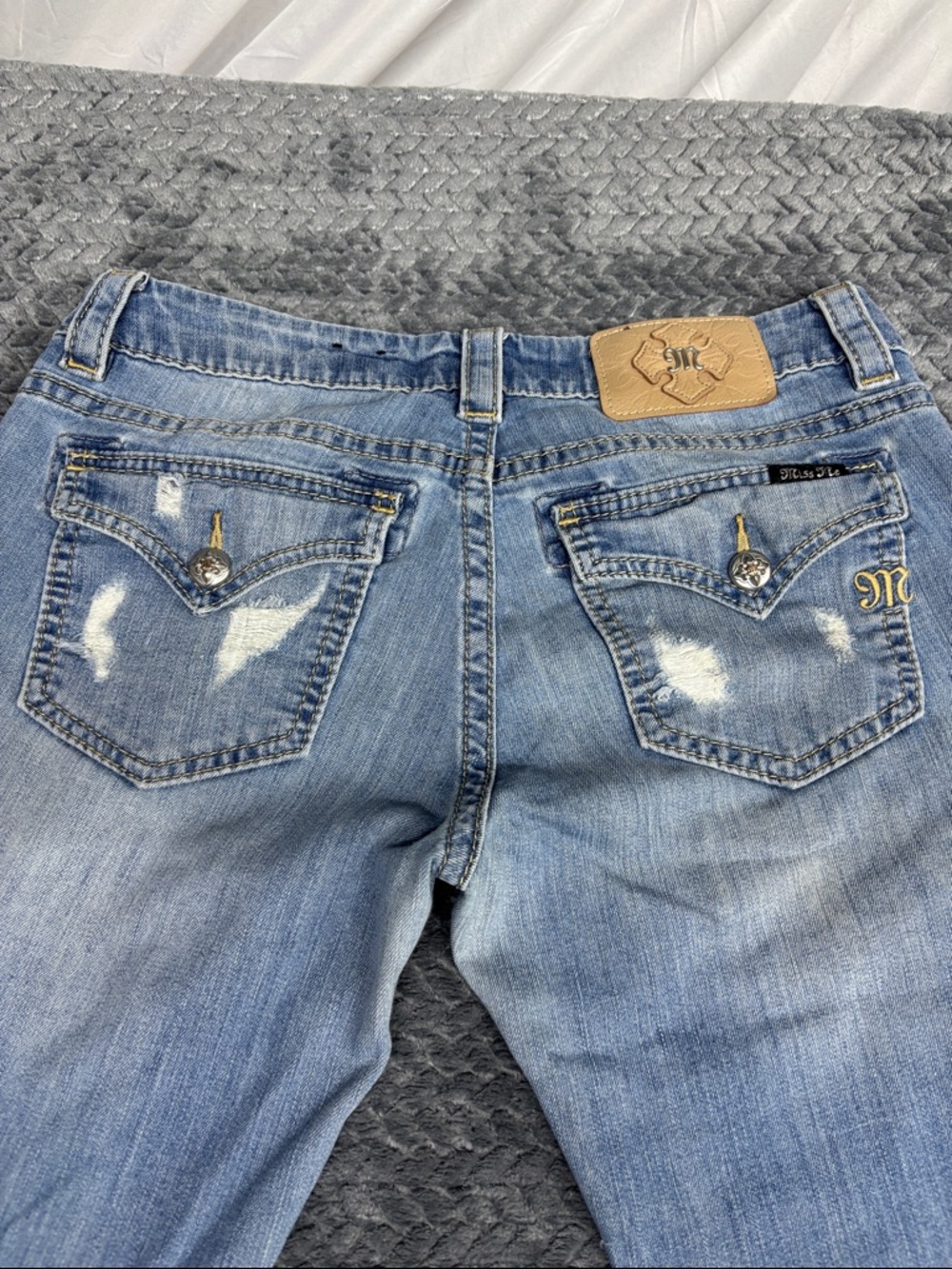 Miss Me Women's Distressed Light Blue Flare Jeans
